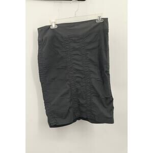 XCVI Womens Ruched Gothic Cotton Trace Maxi Skirt High Waist Size L Gray